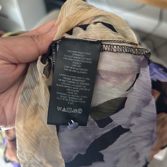 Anthropologie The Marais Printed Chiffon Maxi Dress Purple Floral - Picture 9 of 10